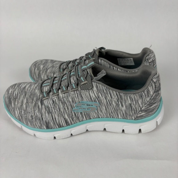 Skechers, Gray and Blue, Relaxed Fit, Slip-ins, Sneakers, Memory Foam Size 6.5 W - Picture 5 of 8